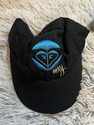 Roxy Lulu Hat Black Blue Adjustable New *Flaws