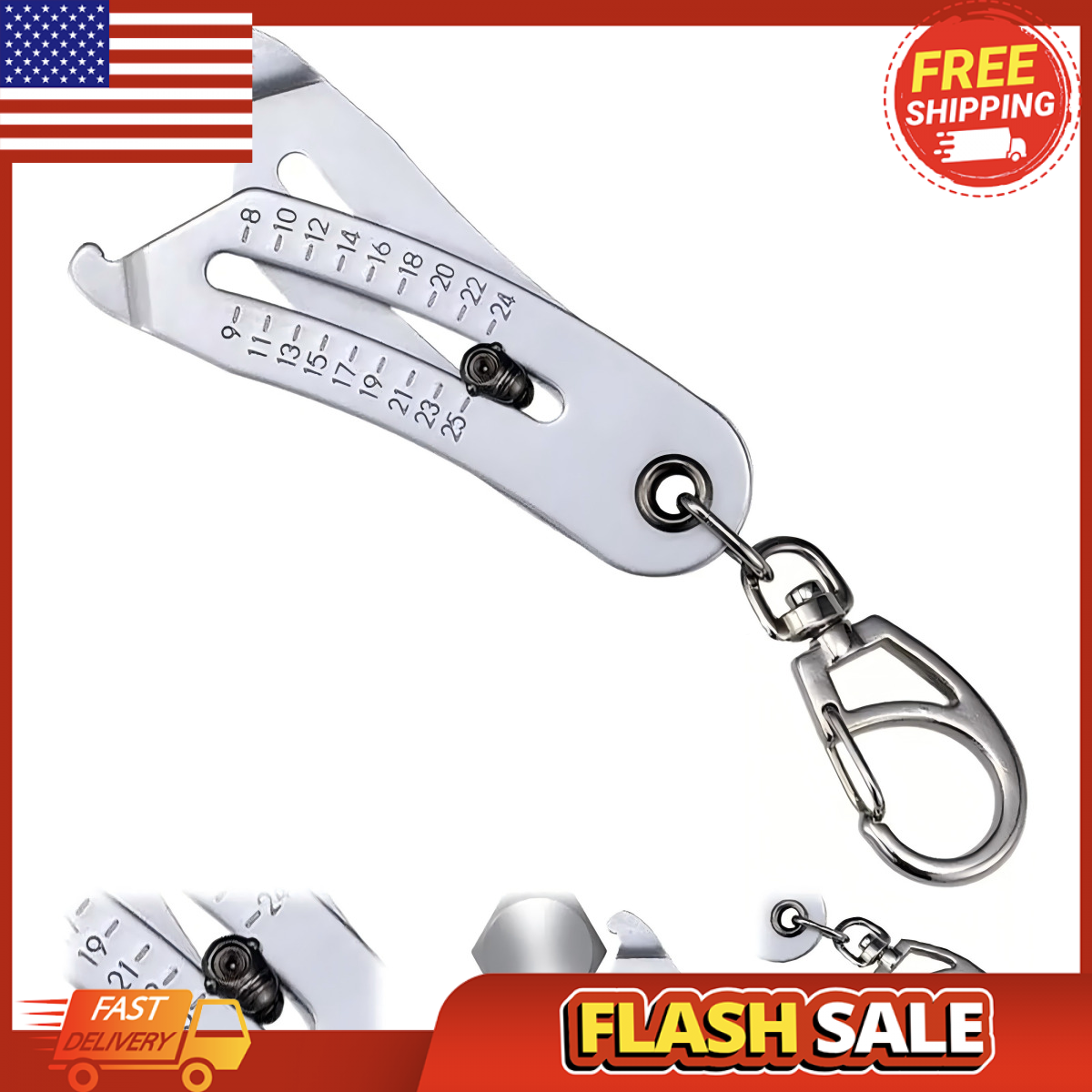 Portable Precise Thread Size Checker Keychain,Nut and Bolt Checker Keychain