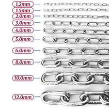 Rundstahlkette Edelstahlkette V2A Edelstahl Lang / kurzgliedrig Stahlkette