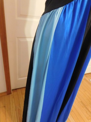 New Blue Color Block Empire Waist Halter Neck Multi-Color Polyester Dress  3XL | eBay