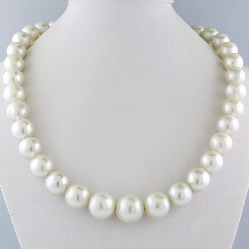 Südseeperlen-kette Südseeperlcollier Argento Bianco 10 - 13 MM Australia Nuovo - Immagine 2 di 4