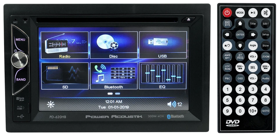 Power Acoustik PD-620HB 6.2” Car Monitor DVD/CD Receiver w/Bluetooth+Back-up Cam - Image 2 of 4