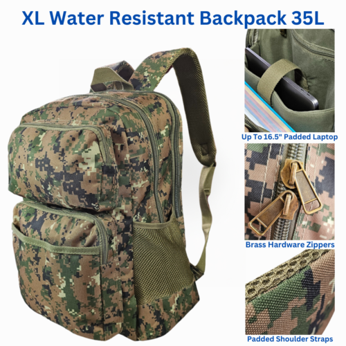 Extra Large Travel Backpack Rucksack Camping Laptop Hiking School Book Bag 35L
