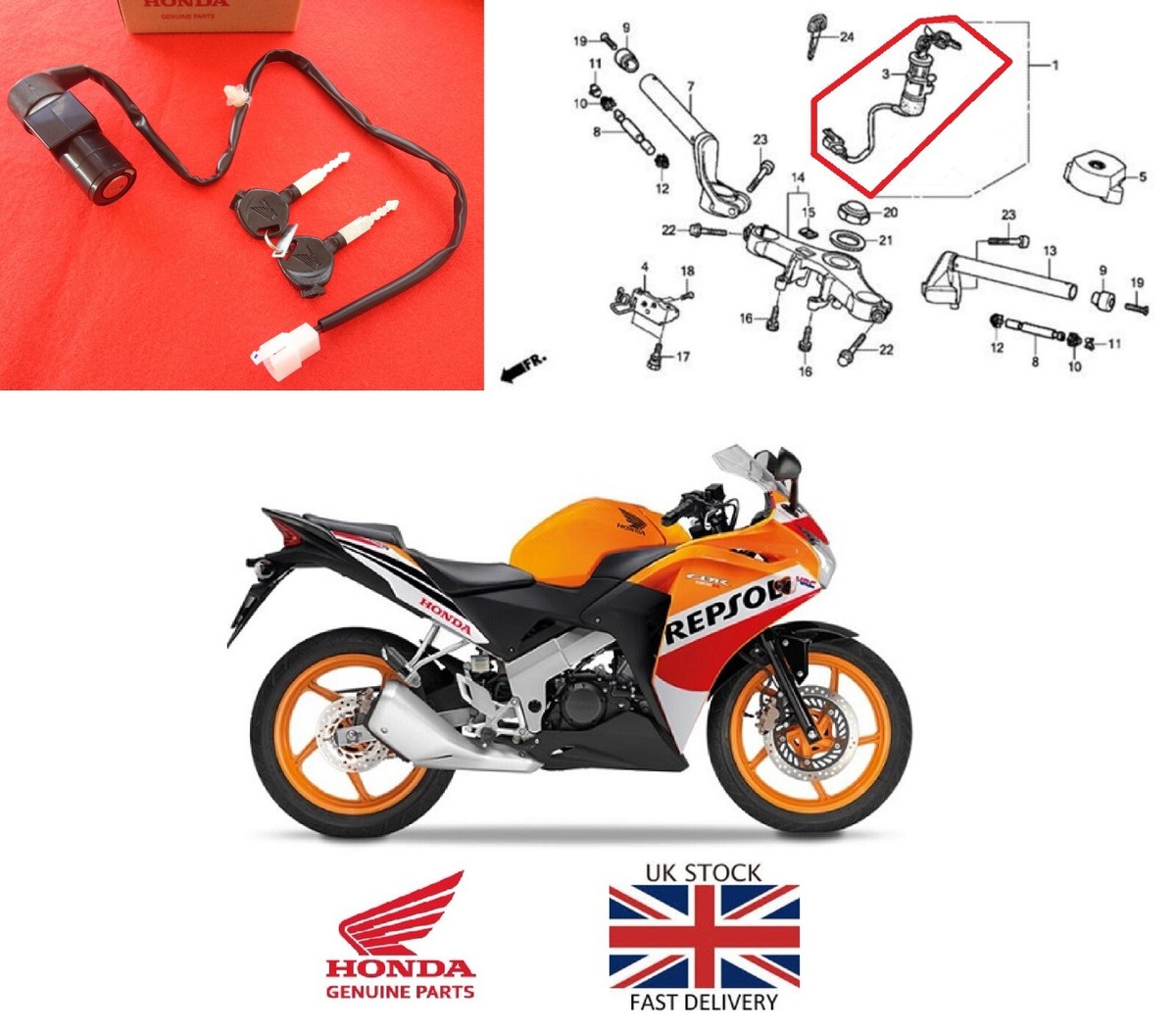 Schalthebelscheibe Honda HONDA CBR 125 R SCHALTHEBELSCHEIBE & SICHERUNGSRING Für Baujahr 2011–2020 Sicherungsring 24703-KGH-900