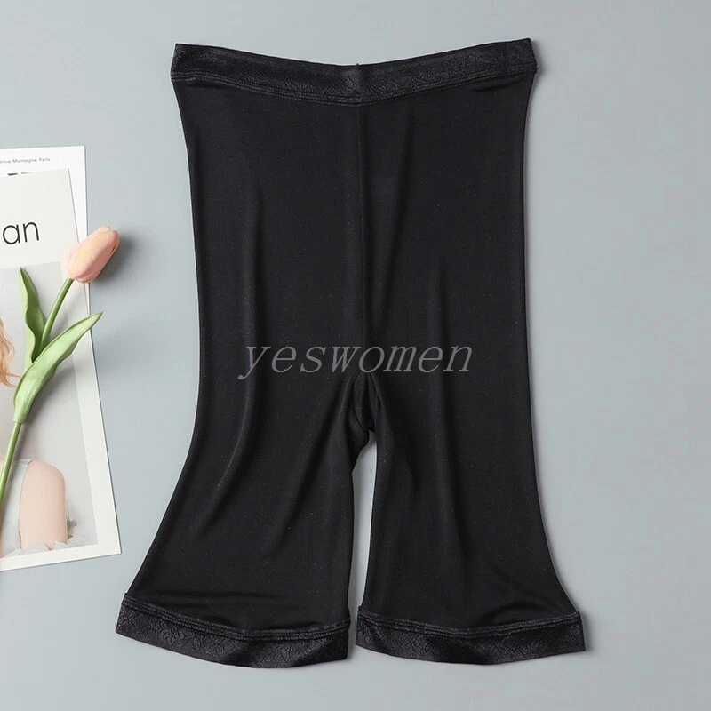 Pantalones cortos calzoncillos largos de seda morera para mujer pierna larga bragas calzoncillos boxer ropa interior Foto 4 de 4