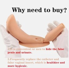 US Stock Fake Vagina Catheter Interchangeable Silicone Pants Suit KnowU