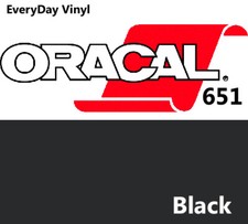 12"x5' - Black - Oracal 651 - shiny Adhesive Vinyl - Craft Hobby Sign Cutters