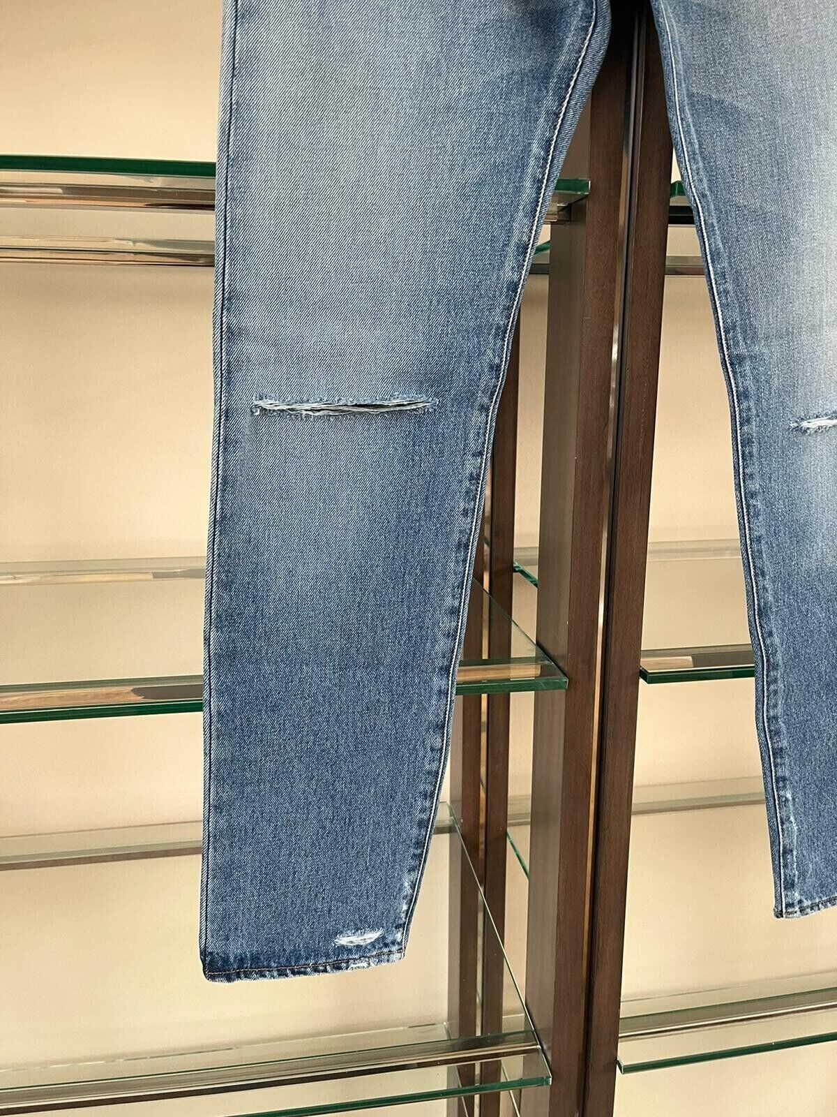 Saint Laurent Paris SK Denim 5 tasche blu chiaro vintage nuovo con etichette 30