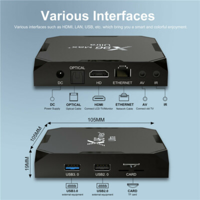 X96 Max Plus Ultra TV Box Android 11 S905X4 8K Wifi BT 4G 32G/64G