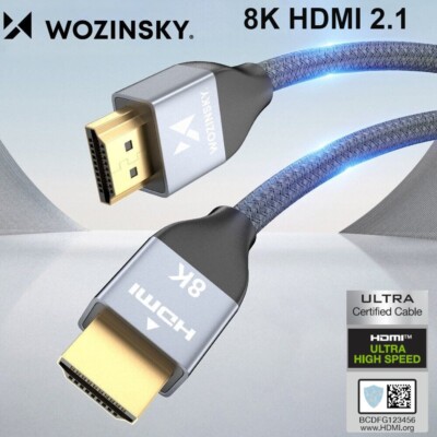 Kabel HDMI 2.1 8K 60 Hz / 4K 120 Hz / 2K 144 Hz HDR / VRR / ALLM 1m Wozinsky