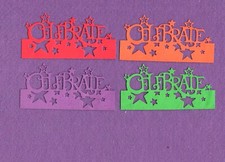 CELEBRATE  9 die cuts scrapbook cards