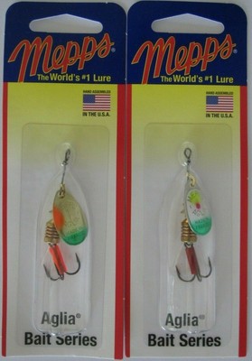 2 - Mepps  Aglia Bait Series Spinner - 1/8 oz.- Sunfish & Perch