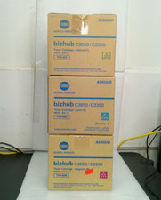 Lot of 3 - Yellow, Magenta Cyan Konica Minolta TNP48 Bizhub Toner
