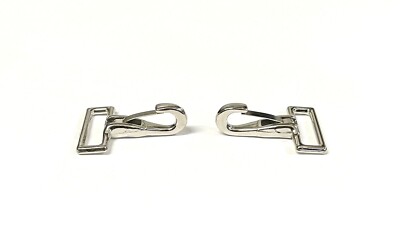 25 mm kleine Karabinerhaken Clip Verschluss Trigger vernickelt Taschen Griffe Riemen x2