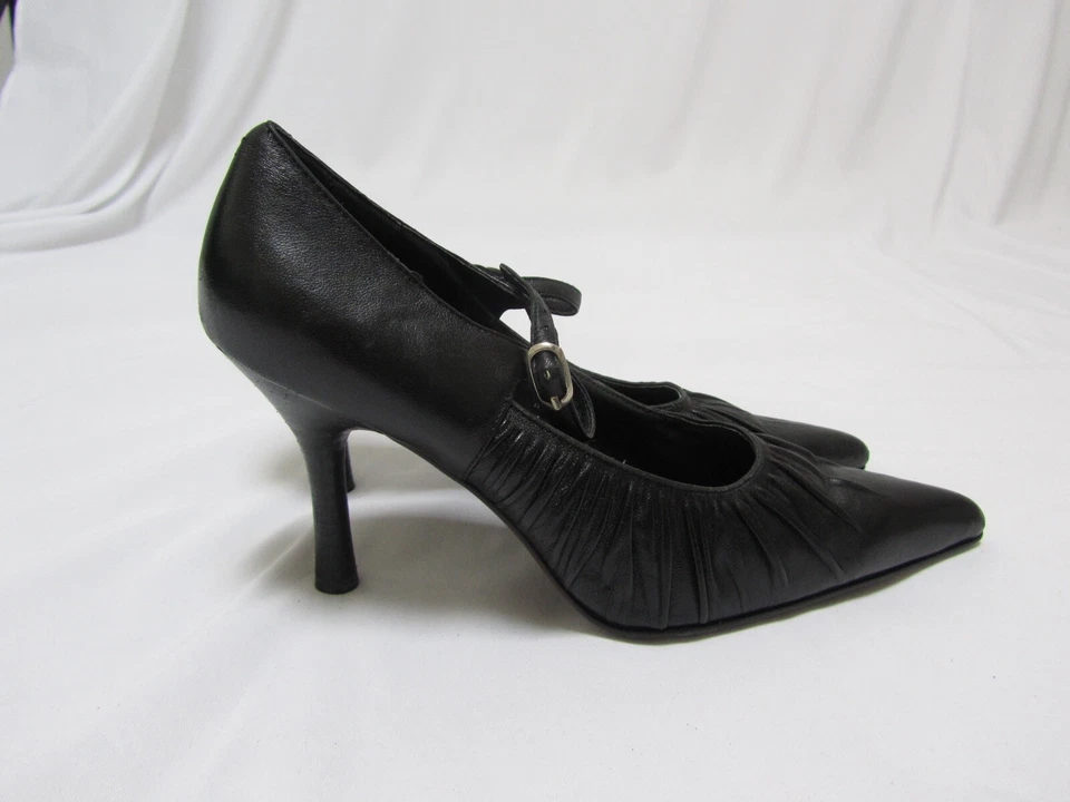 vintage 90s office siren black pointed toe pumps n.y.l.a. womens 8 - Image 3 of 4