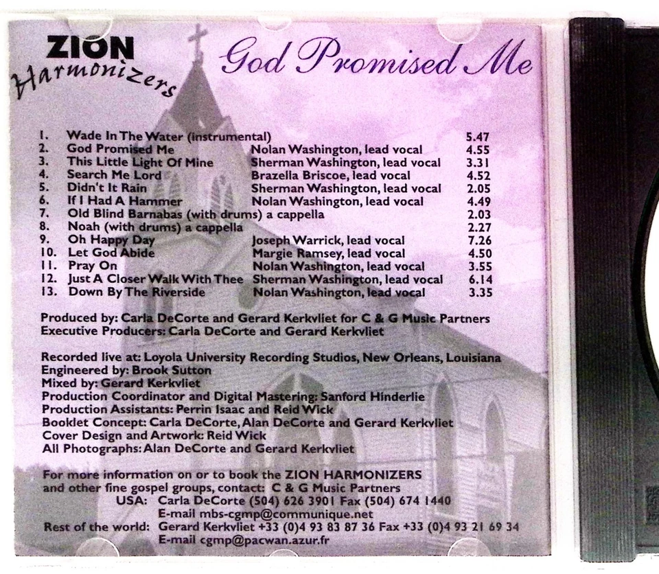 ZION HARMONIZERS   GOD PROMISED ME   C&G MUSIC PARTNERS     CD 4920 - Image 3 of 4