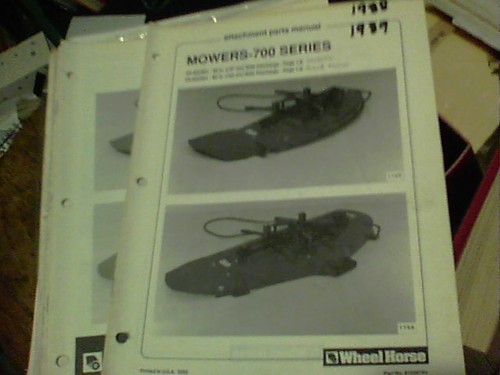 Wheel Horse Mower 700 Series attachment parts manual, C5-50ZS01--50 in. & 60 in.