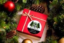 Christmas Tree Personalized Christmas Round Sticker Labels-Happy Holiday Sticker
