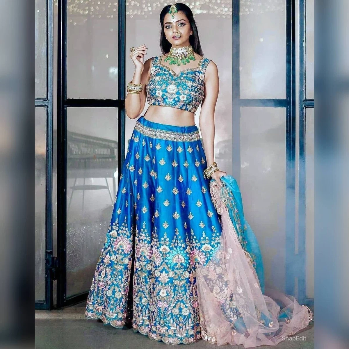 LENGHA INDIAN DESIGNER LEHENGA CHOLI NEW WEDDING PARTY PAKISTANI WEAR  BOLLYWOOD