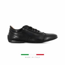 Sparco Imola-GP Mens Genuine Black Leather GP Sneakers Sport Casual Driving