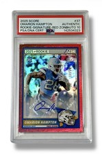 2025 Panini Score Omarion Hampton RC Red Holo /20 Auth Auto PSA 10 Pop 1 Rare!