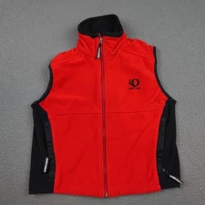 Pearl Izumi Vest Mens XS Red Black Fleece Zip Front Cycling Outdoor Made USA