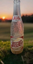 1943 Double Dot Pepsi:Cola Fountain Syrup 12 Oz Embossed Bottle Long Island,NY