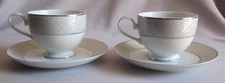 2 Cups & Saucers Mikasa China Parchment Pattern