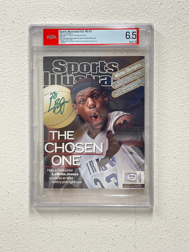 LeBron James Signed Sports Illustrated The Chosen One PSA 6.5 Auto 10 Lakers