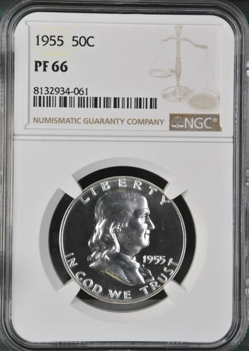 1955 Proof Franklin 50¢ NGC PF 66