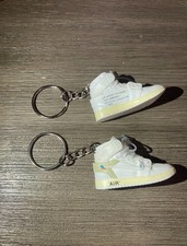 Mini Sneaker Keychain 3D Jordan 1 Retro High Off-White White University White