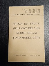 Original Tm9-803 Technical Manual For Wwii Ford Gpw Willys Mb Jeep