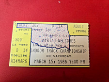 1986 NCAA Indoor Track + Field Championships Ticket. Texas, Arkansas Nat. Champs