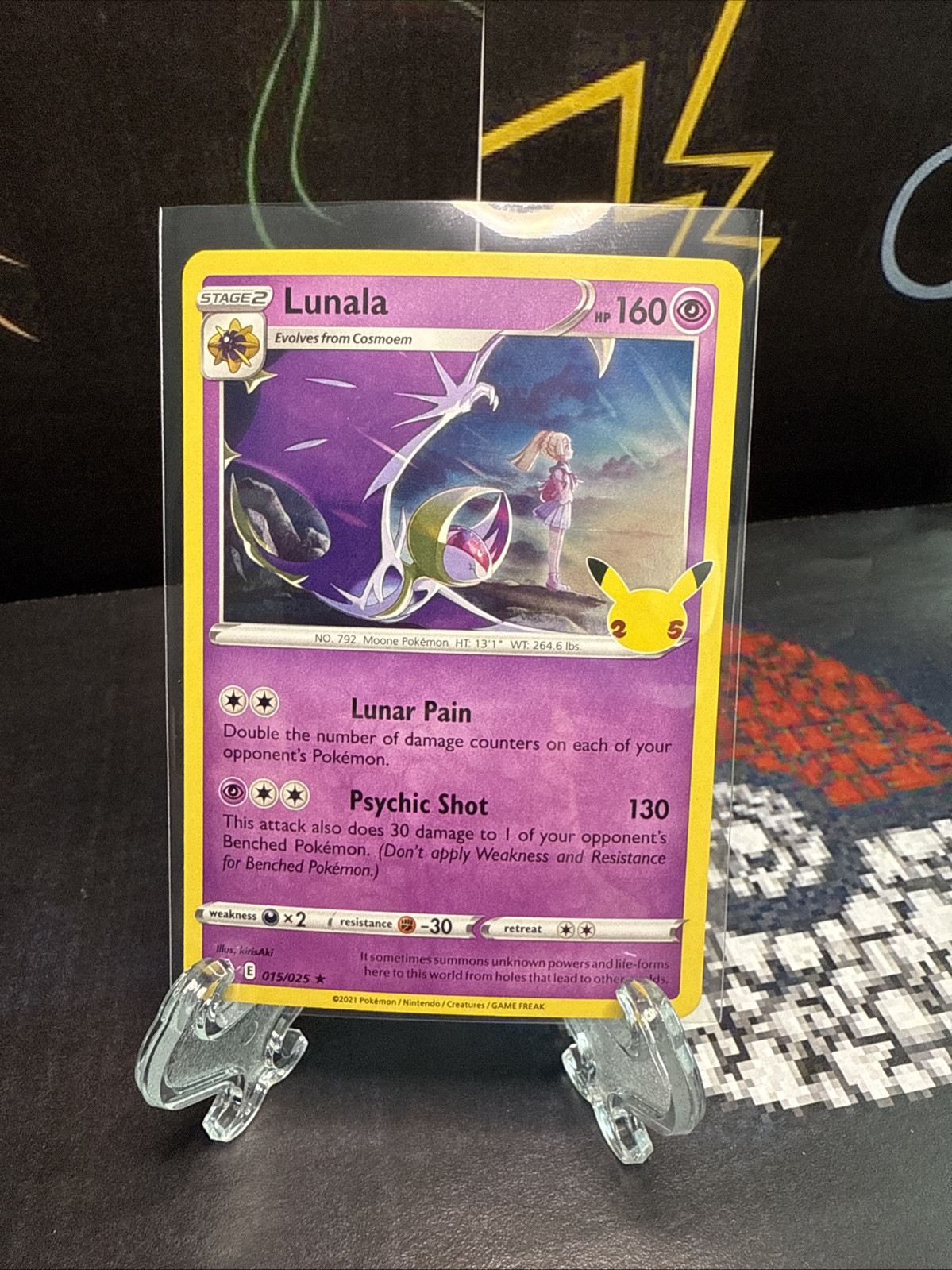 Pokemon TCG Celebrations - Lunala 15/25 Holo Rare Card