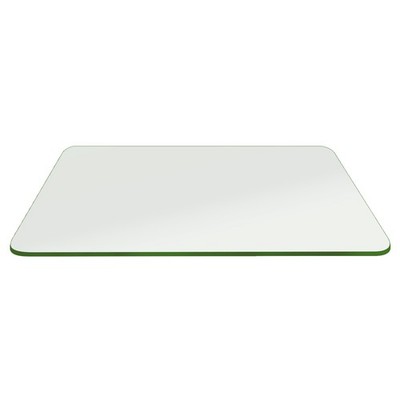 Fab Glass and Mirror Rectangle Clear Glass Table Top w/ Pencil Polish