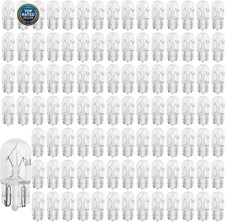 100 Pcs 194 Bulb Light W5W 1/4 Wedge Base 12V 5W T10 2825 Clear for License Plat
