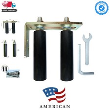 Universal Heavy Duty Slide Gate Guide Roller 6" Black L Rear Post Bracket Adj...