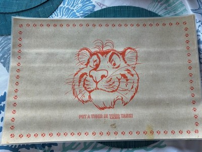 Lot OF 8 Vintage ESSO GAS PLACEMATS George Shawe  , Put A Tiger In You Tank