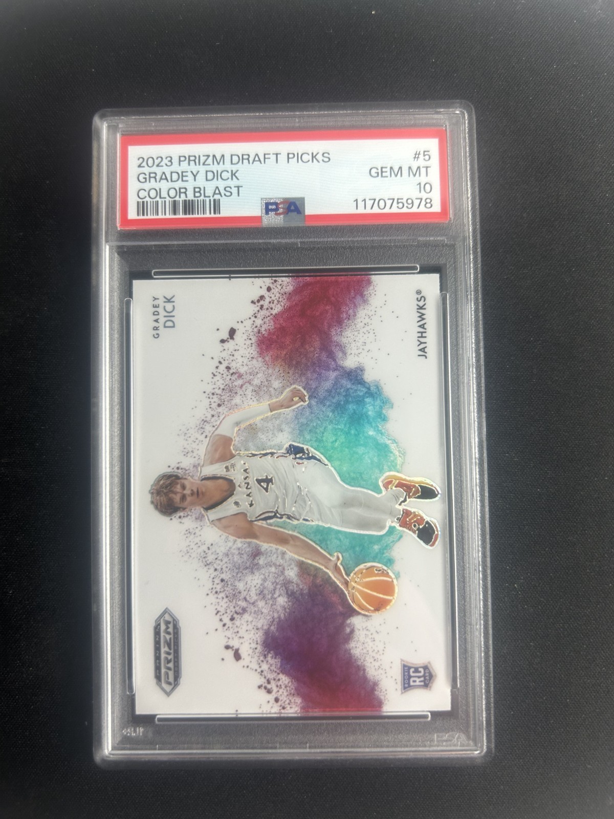 2023 PANINI PRIZM DRAFT PICKS WHITE COLOR BLAST #5 GRADEY DICK