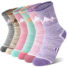 Kids Toddlers Boys Girls Merino Wool Hiking Athletic 4-7 Years Purple Pink Mix