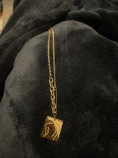 Craftd London Gold Chain Dog Tag Pendant Necklace 2mm