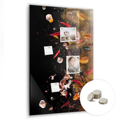 Glas Magnettafel für die Wand Planung Notizen Explosion des Geschmacks 60x90 cm