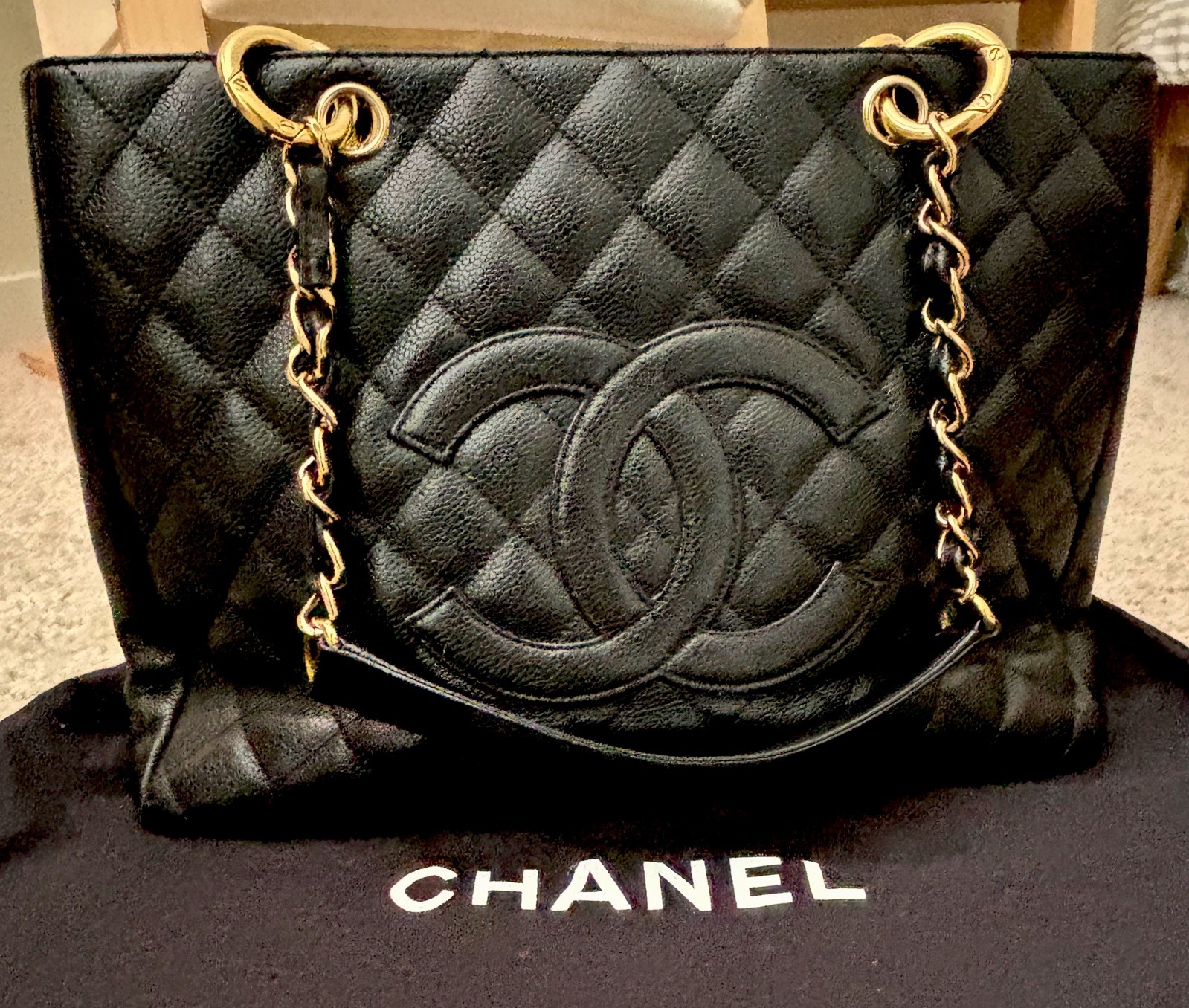 Chanel Grand Shopping Tote GST – Black Caviar Leather – Gold Hardware – Authenti