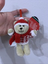 Starbucks Holiday 2018 Red Gold Bearista Bear Christmas Plush Ornament Boy