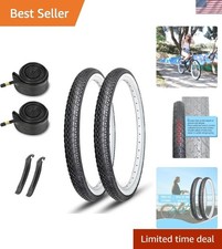 26x2.125 Cruiser Bike Tires: 2-Pack 26 Inch Folding Tires with Pair Bike Tube...