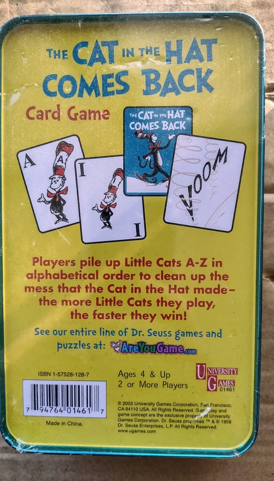 Кот в шляпе возвращается карточная игра в коллекционеров олово совершенно новый запечатанный - Изображение 2 из 3