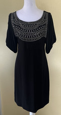 Bisou Bisou Black Embellished Cold Shoulder Short Sleeve Dress 8