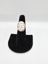 925 Sterling Silver Pink Larimar Gemstone Ring Wife Statement Jewelry