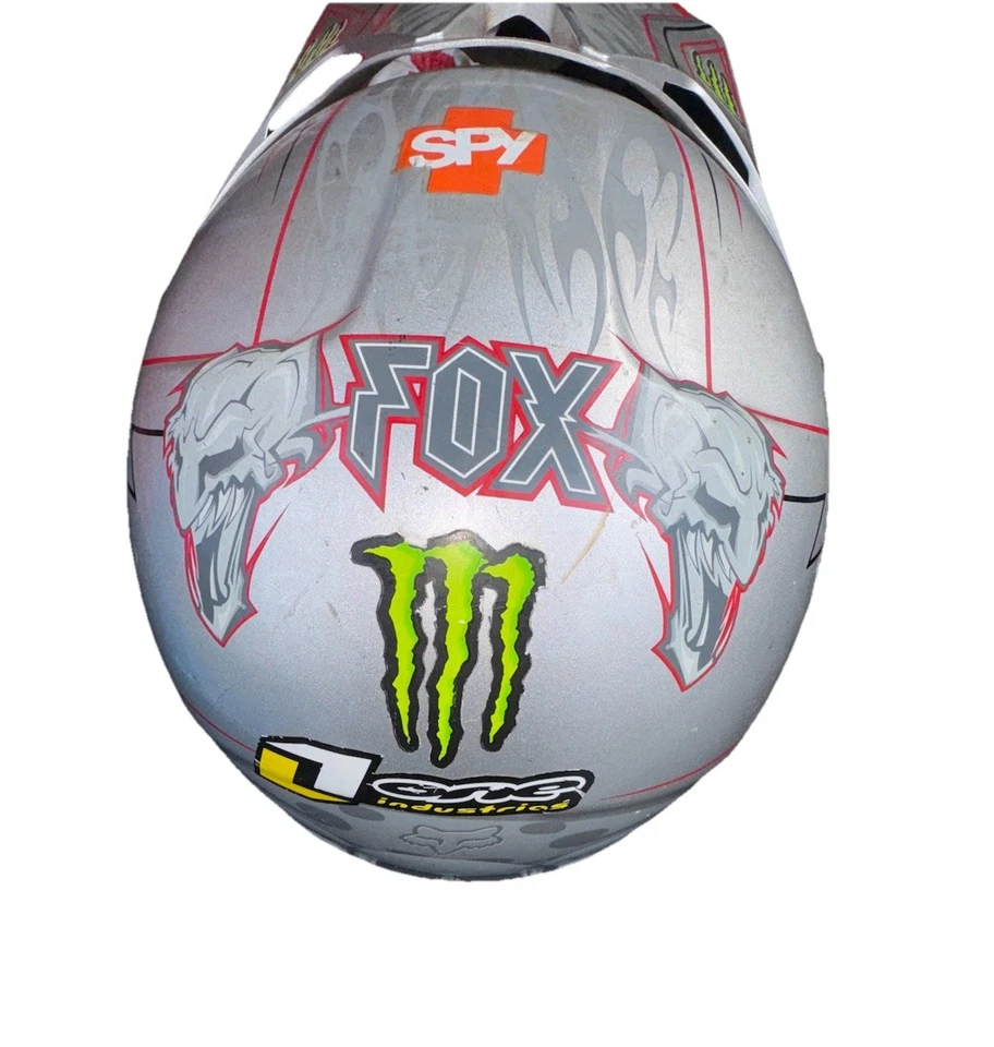 Casco Fox Racing Motocross Tracer Pro JR Plateado Talla Niños Mediano 50 cm Foto 2 de 4