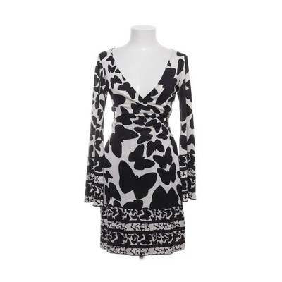 Diane von Furstenberg, Wickelkleid, Größe: 34, Schwarz/Weiß, Seide, Leopard #WwQ